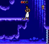 Disney&#x27;s Aladdin Game Gear Throw stone at the mask to open the door below