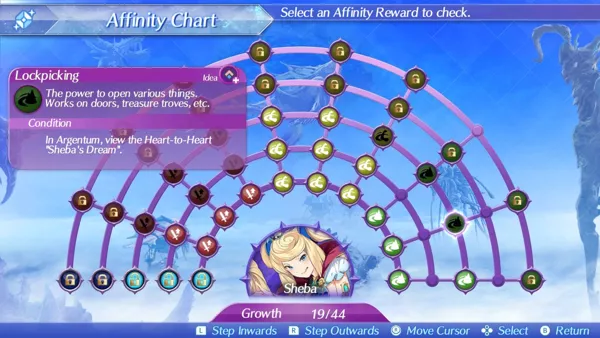 Xenoblade Chronicles 2 Nintendo Switch Both Blades and Drivers have a skill tree called the Affinity Chart. While Drivers upgrade their skills through a point system, Blades require various achievements to be completed.