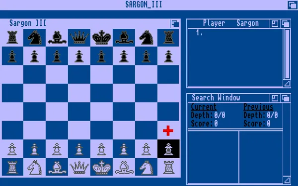 Sargon III Amiga A game of chess just began