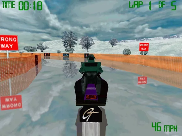 Snowmobile Racing Windows The game shows the direction ...