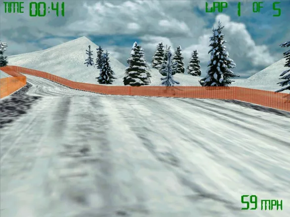 Snowmobile Racing Windows The view can be switched to 1st-person.