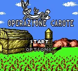 Looney Tunes: Carrot Crazy Game Boy Color Italian title screen.