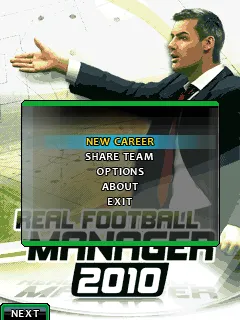 Real Football: Manager Edition 2010 J2ME Main menu