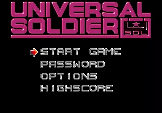 Universal Soldier Genesis Main menu