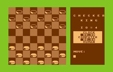 Checker King Atari 8-bit Game start.