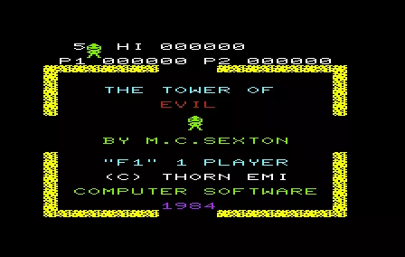 Tower of Evil VIC-20 Title screen.