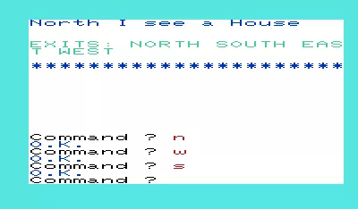 The Time Machine VIC-20 There is a house to the North.
