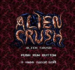 Alien Crush TurboGrafx-16 Title Screen (Japanese release)
