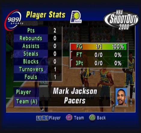 NBA ShootOut 2000 PlayStation Player Stats