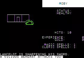 The Standing Stones Apple II Entered the dungeon and I am immediately attacked.