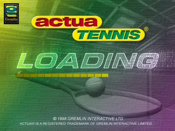 Actua Tennis Windows Loading Screen.