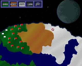 Theatre of Death Amiga Mission select map screen.