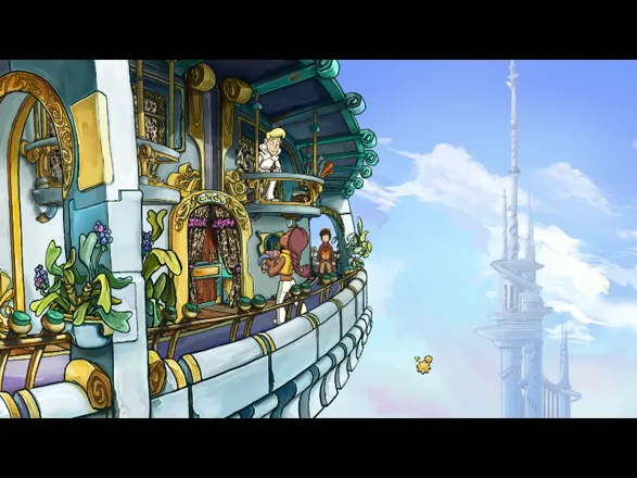Deponia Doomsday Windows After another time switch, here is Rufus on Elysium at a more convenient moment, the one he could have wished for: on the day when Goal was leaving for Deponia with Cletus.