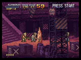 Metal Slug X PlayStation Inside the mine, the workers are digging for you.