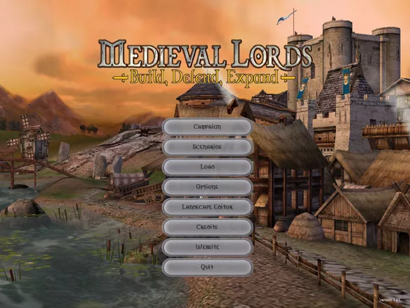 Medieval Lords: Build, Defend, Expand Windows The main menu.