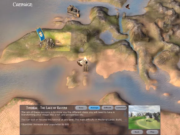 Medieval Lords: Build, Defend, Expand Windows The 3D map looks vaguely like Europe...