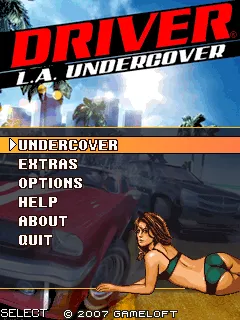 Driver: L.A. Undercover J2ME Main menu