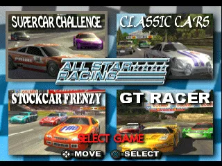 All Star Racing PlayStation Main menu