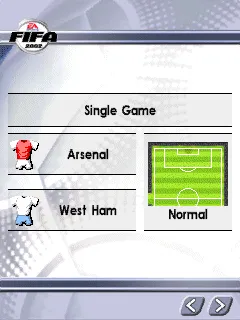 FIFA Soccer 2002 Windows Mobile Starting a single match