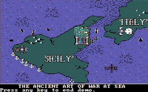 The Ancient Art of War at Sea DOS Demo: Sicilian sea skirmish (CGA, composite)