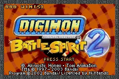 Digimon: Battle Spirit 2 Game Boy Advance Title Screen (Game Boy Advance)