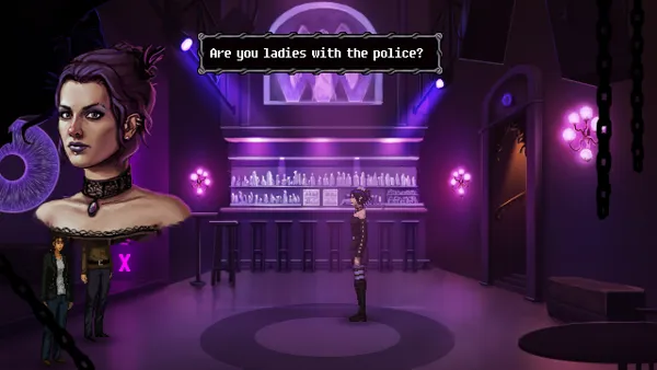 Unavowed Windows Character origin story 1 - as a police officer, investigating an incident in the Eternox goth club.