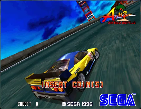 Sega Super GT Arcade Attract mode with Ferrari F40