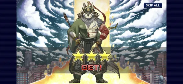 Tokyo Afterschool Summoners iPhone The first gatcha draw - the game gives you enough currency to get one for free in the tutorial. We ended up drawing a three-star character.