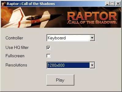 Raptor: Call of the Shadows Windows Game launch setup (GOG version)