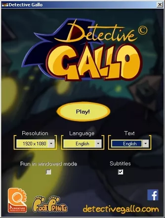 Detective Gallo Windows Startup screen