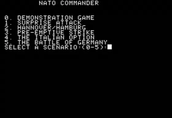 NATO Commander Apple II Campaign Selection