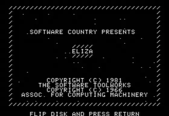 Golden Oldies: Volume 1 - Computer Software Classics Apple II Elisa -  VERY Early AI