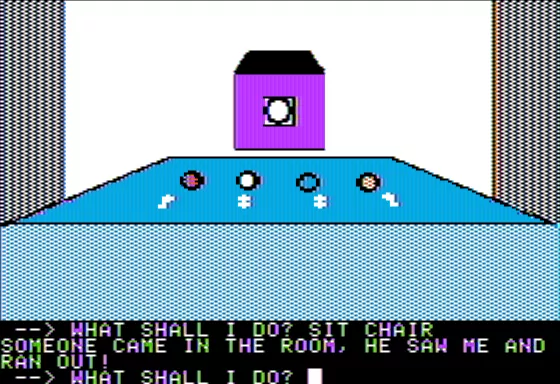 Scott Adams&#x27; Graphic Adventure #3: Secret Mission Apple II So Many Buttons to Push