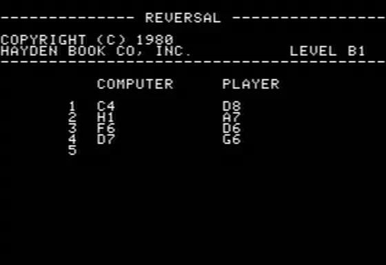 Reversal Apple II Gameplay