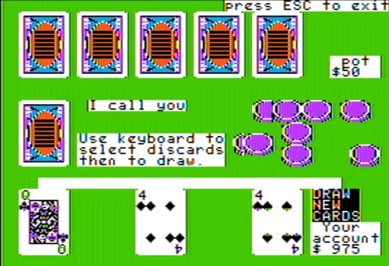 Draw Poker Apple II Discarding Cards