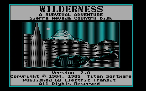 Wilderness: A Survival Adventure DOS Title Screen (CGA)