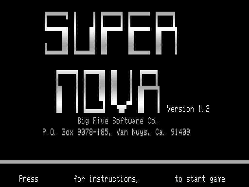 Super Nova TRS-80 Title Screen