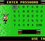 Cubix: Robots for Everyone - Race &#x27;n Robots Game Boy Color The password screen.
