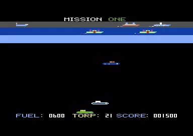 Seafox Commodore 64 Refuel at the green sub on the bottom of the screen