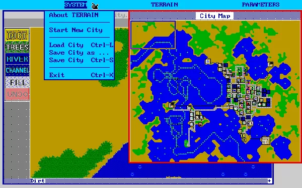 Sim City: Terrain Editor PC-98 English mode