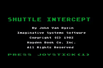 Shuttle Intercept Atari 8-bit Title Screen