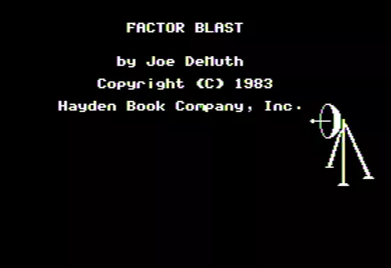 Factor Blast Apple II Introduction