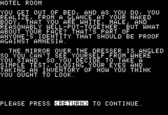 Amnesia Apple II Waking up Naked in Bed