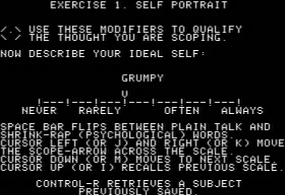 Timothy Leary&#x27;s Mind Mirror Apple II Ranking Characteristics of my Ideal Self