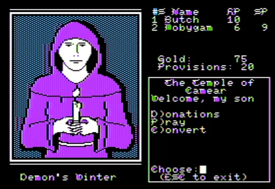 Demon&#x27;s Winter Apple II Visiting the Church