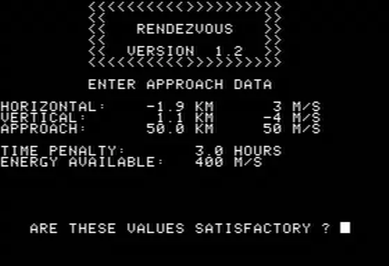 Rendezvous: A Space Shuttle Flight Simulation Apple II Approaching Station Plan