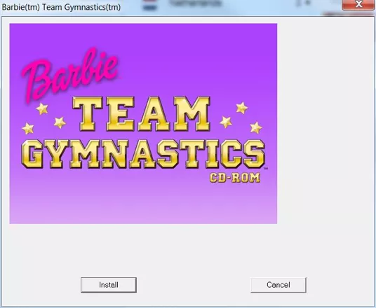 Barbie: Team Gymnastics Windows The CD autoloads to display this installation screen