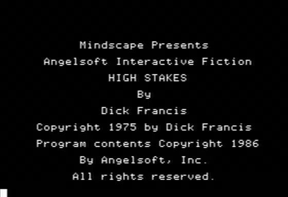 High $take$ Apple II Title Screen