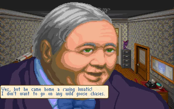 Call of Cthulhu: Shadow of the Comet Windows Talking characters often show a close-up portrait (GOG release, FD version)