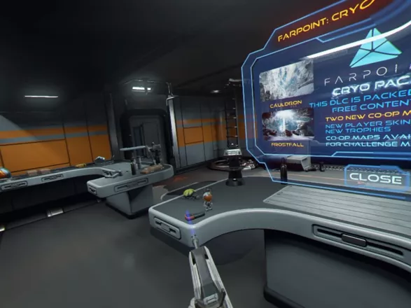 Farpoint PlayStation 4 Space station room serves as a menu area